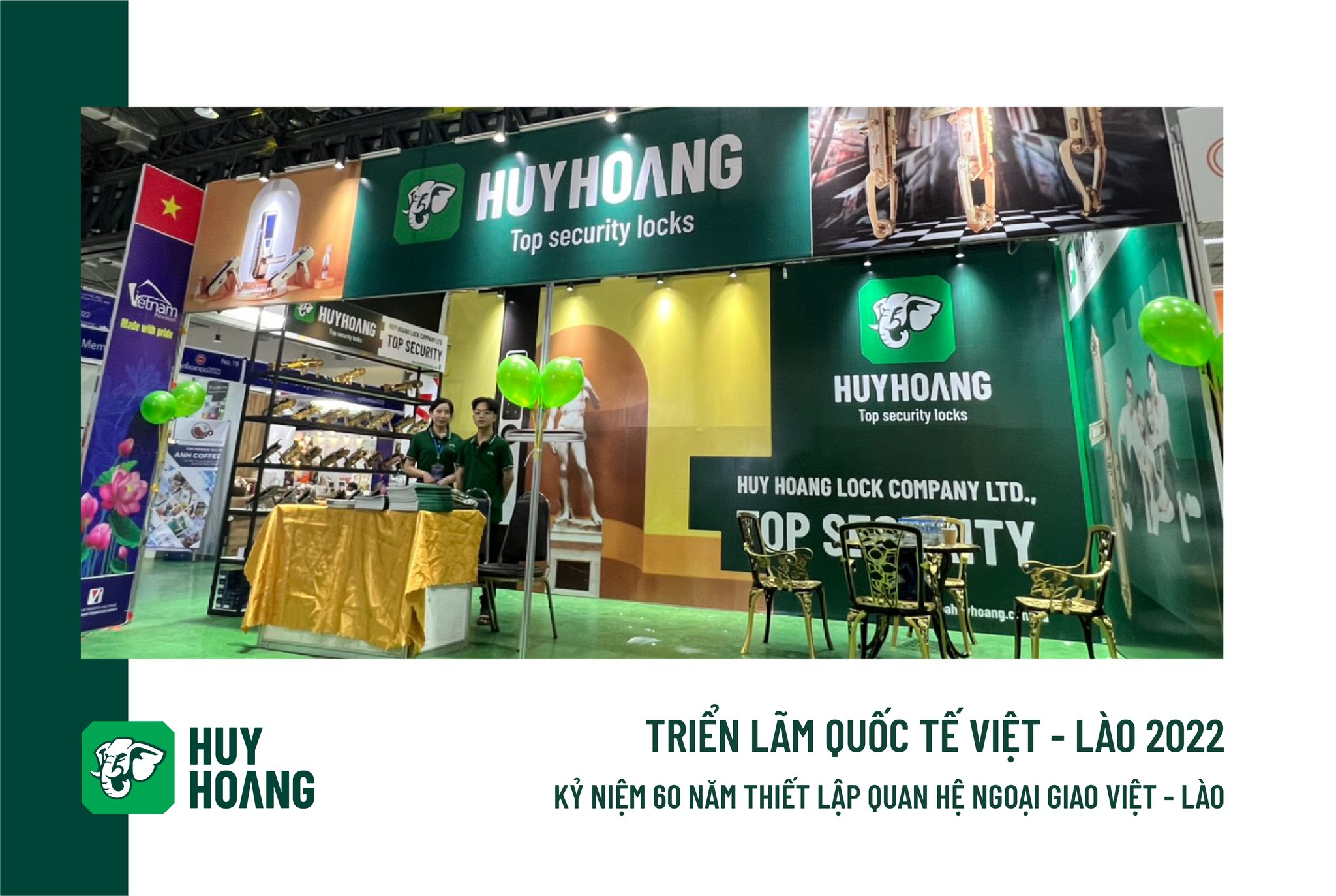 Khóa Huy Hoàng tự hào giới thiệu sản phẩm Khóa Việt tại Viet Lao Expo